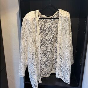 Vintage Hosanna Design Ivory Lace Kimono